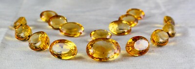 Certified Yellow Citrine Oval Cut 16 Pcs 256ct Gemstone Necklace For Women