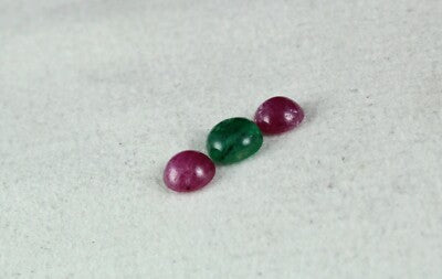 Natural Rubies Emerald Cabochon Round 3.44 Ct Gemstone For Design Ring