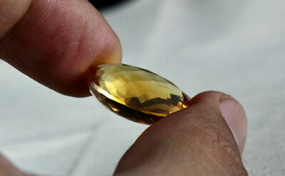 Natural Yellow Citrine Oval Cut Gemstone Pendant 17.62 Ct Designing