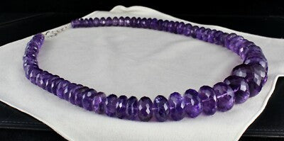 Certified Natural Amethyst 1901 Ct Faceted Round Gemstone Unique Necklace