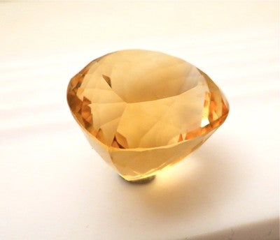 Certified Natural Yellow Citrine 28x28mm 97.26 Ct Gemstone Heart Pendant Ring