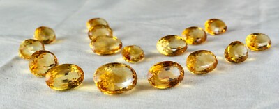 Certified Yellow Citrine Oval Cut 16 Pcs 256ct Gemstone Necklace For Women