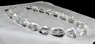 Natural Rock Crystal Quartz 1005 Ct Beads Cabochon Gemstone Necklace