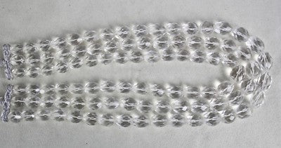 Natural White Rock Crystal Quartz Faceted Beads Necklace 3 L 1311 Ct Gemstone