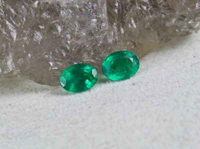 Certified Natural Zambia Emerald Oval Pair 8x6mm Loose Gemstone 2.68 Ct Earring