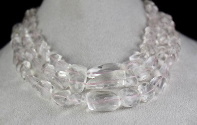 Certified Natural Pink Aquamarine Faceted Tumble Beads 992ct Necklace