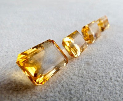 Natural Citrine Octagon Cut Gemstone 33 Ct For Earring Ring Pendant Set
