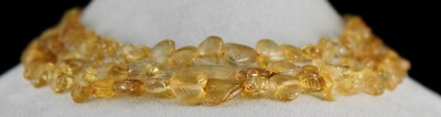 Certified Natural Citrine Heart Beads 552ct Yellow Gemstone Vintage Necklace