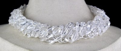 Natural Rock Crystal Quartz Beads Necklace 983 Ct Long Fashion Jewelry For Women