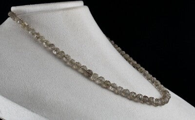Smoky Quartz Carved Beads Antique Necklace 178ct Gemstone For Women