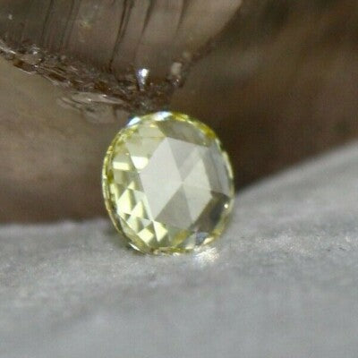 Certified Natural Rose Cut Yellow Diamond 0.71ct Round Gem For Ring Pendant
