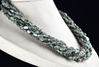 Natural Rutilated Quartz Beads 1023 Ct Gemstone Sterling Silver Fashion Necklace