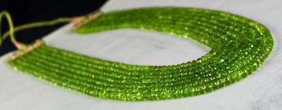 Certified Natural Peridot 1133ct Green Gemstone Beads Cocktail Necklace