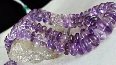 Certified Natural Amethyst Beads 1147 Ct Statement Necklace Purple Shaded