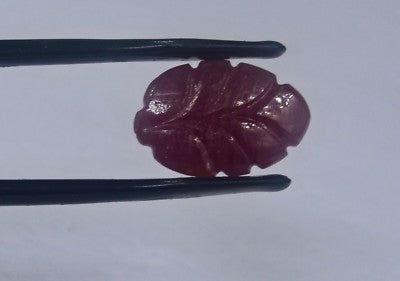 Natural Untreated Ruby Carved Leaf Gemstone 6.96 Ct For Ring Pendant Wedding