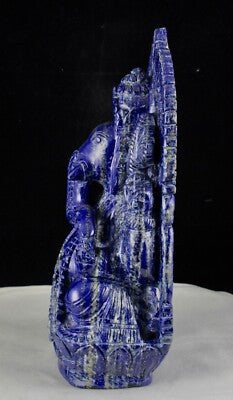 Certified Natural Lapis Lazuli Lord Ganesha 10" 21000 Ct Gemstone Decor Statue