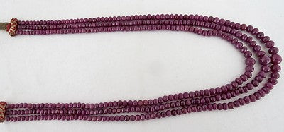 Certified Natural Ruby 333 Ct Beads Round Gemstone Necklace For Women