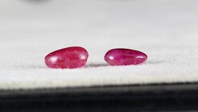 Certified Natural Burmese Ruby Pear Cabochon 4.62ct Gemstone Pair Earring Design