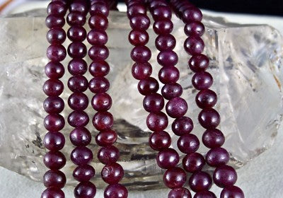 Certified Natural Untreated Ruby Beads 3L 861 Ct Big Round Gemstone Necklace