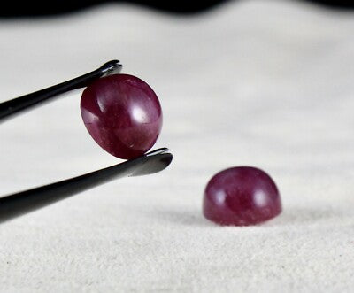 Certified Natural Ruby Round Cabochon Pair Gemstone 19.90 Ct Earrings Women