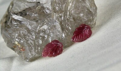 Natural Pink Tourmaline 28.18ct Carved 4 Pcs For Earring Designing