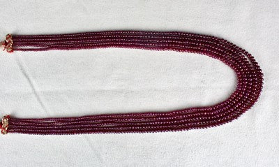 Certified Natural Ruby Beads Round 5 L 230 Ct Gemstone Beaded Necklace