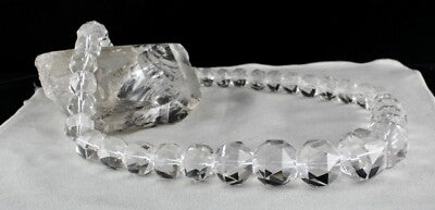 Big Natural Rock Crystal Quartz 1604 Cts Faceted Gemstone Necklace