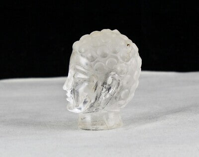 Natural Crystal Quartz Gemstone Buddha Head 2.5 Inch 629 Ct Home Decor Statue