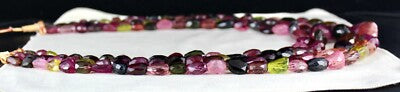 Certified Natural Multi Tourmaline Nugget Beads Necklace 4 L 2221 Ct For Women