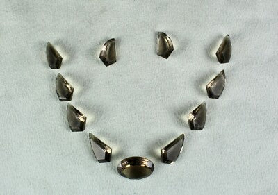 Natural Smoky Quartz Oval 11 Pc 86.75 Ct Gemstone For Set Designing