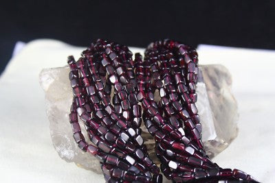 Natural Garnet Square Beads 12 L Red 1670 Ct Gemstone Sterling Silver Necklace