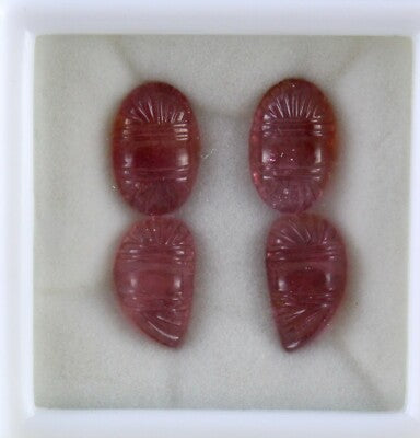 Natural Pink Tourmaline Rubellite 21.26ct Carved Gemstone For Earrings