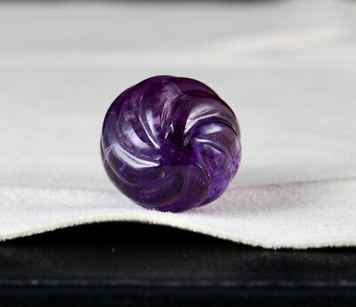 Natural Amethyst 32x19mm Tear Drop Pendant 67.75ct Carved Gemstone For Women