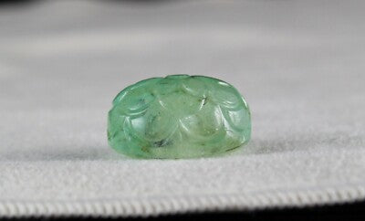 Certified Natural Colombian Emerald Carved Oval 27.81 Ct Gemstone Ring Pendant