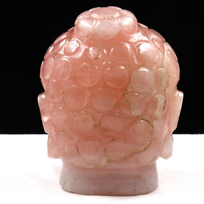 Natural Rose Quartz 6240 Ct Buddha Head Gemstone Statue Home Decor