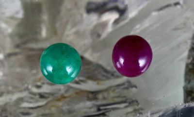 Certified Natural Ruby Emerald Round Cabochon 13.21 Ct Gemstone Ring Pendant