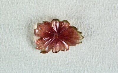 Certified Natural Multi Tourmaline 20.15 Ct Carved Flower Gemstone Loose Pendant