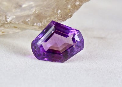 Fancy Cut Natural Amethyst 24.74 Ct Purple Semi Precious Gemstone Ring Pendant