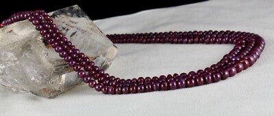 Certified Natural Ruby 410 Cts Round Beaded Necklace For Women
