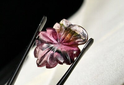 Natural Multi Tourmaline Flower Carved Pendant Brooch 18.99 Ct Gemstone Design