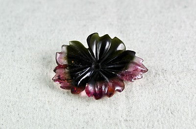 Natural Multi-color Tourmaline Carved Flower Pendant 16.41ct Gemstone Design