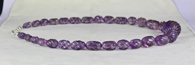Certified Natural Amethyst 740ct Carved Oval Sterling Silver Necklace