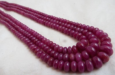 Certified Natural Ruby Round Beads Vintage Necklace 590 Ct Big Gemstone Red