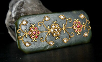 Certified Natural Nephrite Jade 253ct Pendant Natural Diamond & Gem 22k Gold