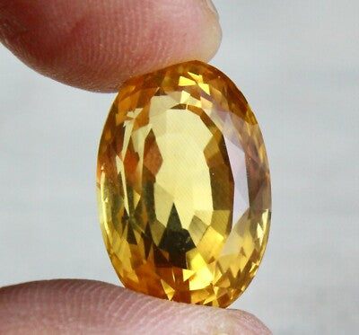 Yellow Citrine Oval Cut 20x13mm 20.78ct Loose Gemstone Ring Pendant