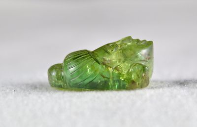 Natural Green Tourmaline Carved Buddha Head 14.14 Ct Loose Gemstone Ring Pendant