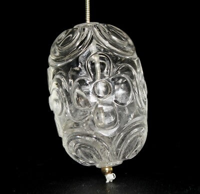 Natural White Rock Crystal Quartz 266ct Carved Beads 1pc Gemstone