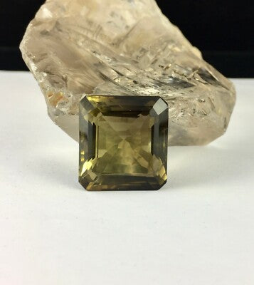 Natural Lemon Quartz 53.90ct Octagon Cut Semi Precious Gemstone Pendant Ring