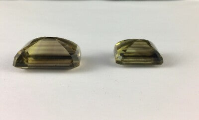 Natural Lemon Smoky Quartz 101.70ct Octagon 2 Pcs Big Gemstone Pendant