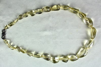Natural Lemon Quartz 580 Carats Tumble Beads Gemstone Necklace